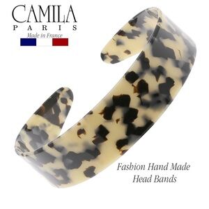 Camila Paris French Headband in White Tokyo Tortoiseshell Acetate 1.2” nwot
